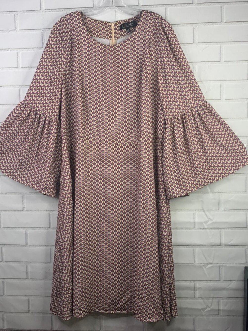 dress bell sleeves geometri
